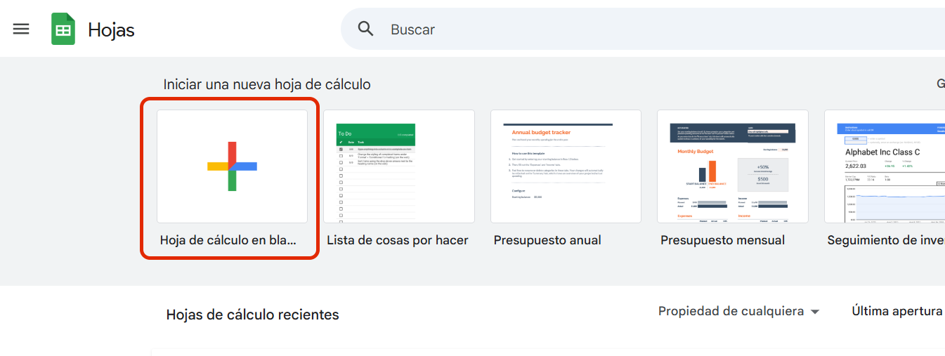 Crear una nueva hoja